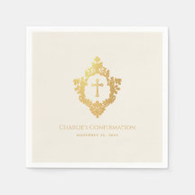 Bevestiging Faux Gold Cross Crest Ivoor Religieus