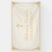 Bevestiging  Faux Gold Cross Elegant Ivoor Spandoek (Verticaal)