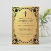 Bevestiging Faux Gold Foil  Cross Luxury Kaart (Staand voorkant)