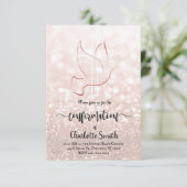 Bevestiging faux roos gouden glitter textuur kaart (Staand voorkant)