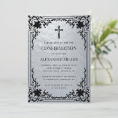 Bevestiging Faux Silver Metallic  Cross Kaart (Staand voorkant)