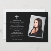 Bevestiging Faux Zilver & Zwart Fotokalligrafie Kaart (Voorkant)