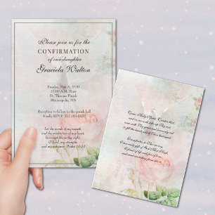 Bevestiging Floral Prayer Uitnodiging