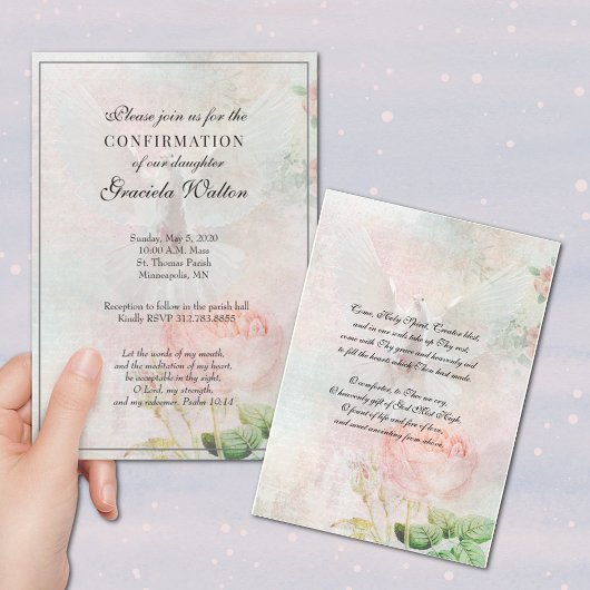 Bevestiging Floral Prayer Uitnodiging