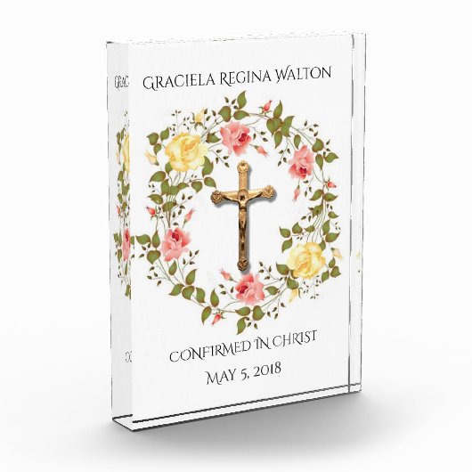 Bevestiging Floral Wreath Crucifix Fotoblokken (Links)