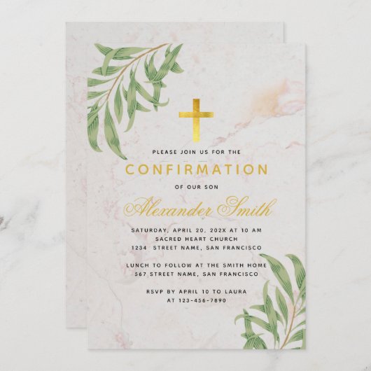 Bevestiging gebladerte marmeren gouden wilgenblade kaart (Voorkant / Achterkant)