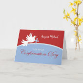 Bevestiging Gefeliciteerd Boy Dove op rood Kaart (Gele Bloem)