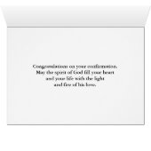 Bevestiging gefeliciteerd met Dove en Fire (Binenzijde Horizontaal (Onderkant))