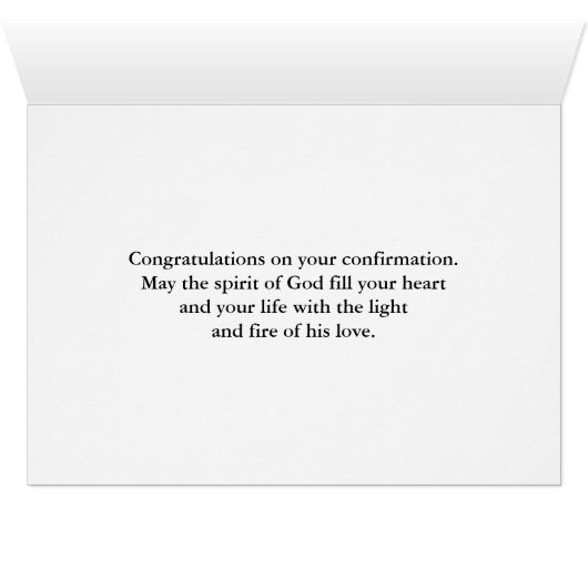 Bevestiging gefeliciteerd met Dove en Fire (Binenzijde Horizontaal (Onderkant))