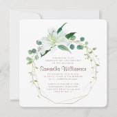 Bevestiging Geometrische en moderne witte flora Kaart (Voorkant)