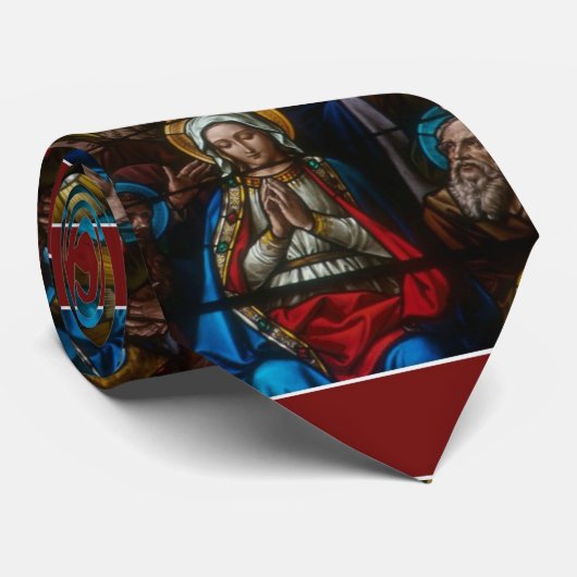 Bevestiging Glas in lood Maagd Mary Heilige Ghost Stropdas (Opgerold)