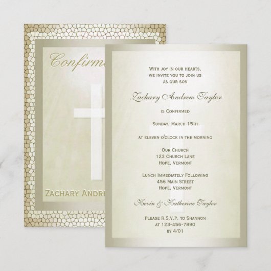 Bevestiging Gold Glas in lood Kaart (Voorkant / Achterkant)