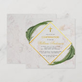 Bevestiging Greenery Fern verlaat Faux Gold Marble Kaart (Voorkant / Achterkant)