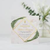 Bevestiging Greenery Fern verlaat Faux Gold Marble Kaart (Staand voorkant)