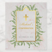 Bevestiging Groen Faux Goud Marmer Botanisch Wijn Etiket (Enkel label)