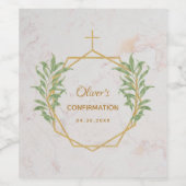 Bevestiging groen goud botanische geometrische wijn etiket (Enkel label)