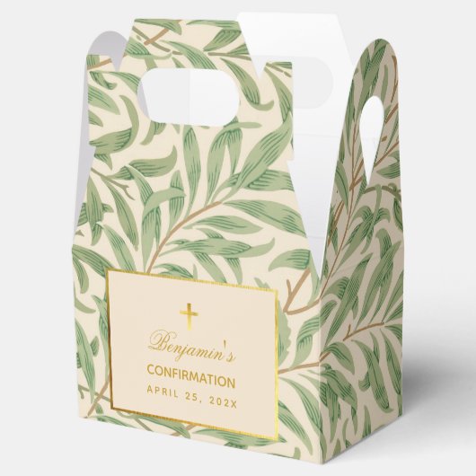 Bevestiging Groene bladeren Morris Foliage Faux Go Bedankdoosjes (Geopend)