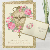 Bevestiging heiligdom Religieuze Roses Holid Feestdagen Kaart