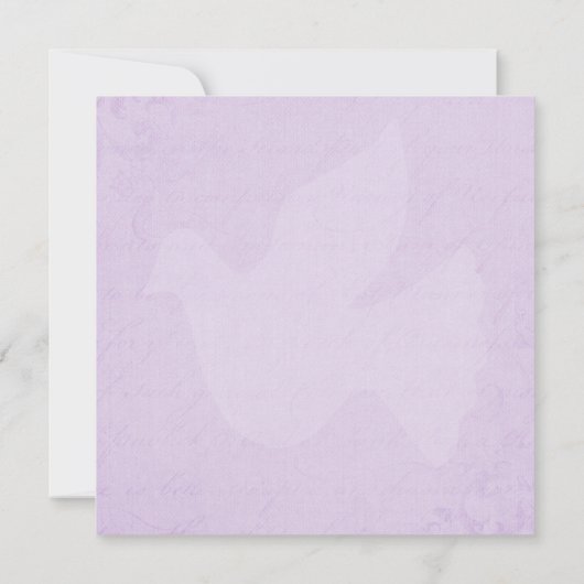 Bevestiging Heilige Geest Dove en Lila kruis Kaart (Achterkant)