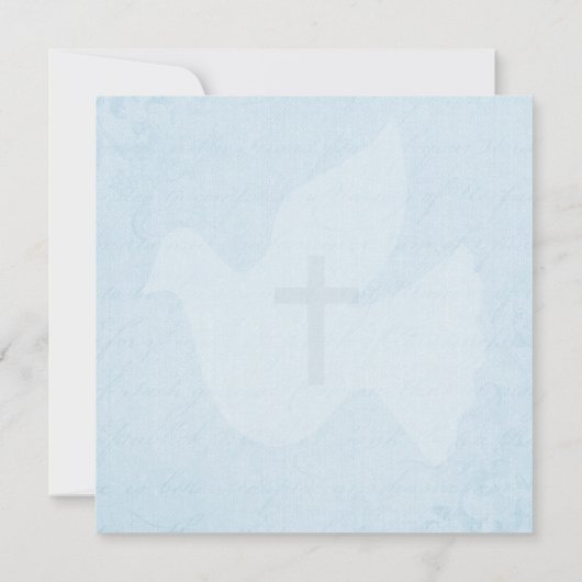 Bevestiging Heilige Geest Duif en Kruis Blauw Kaart (Achterkant)