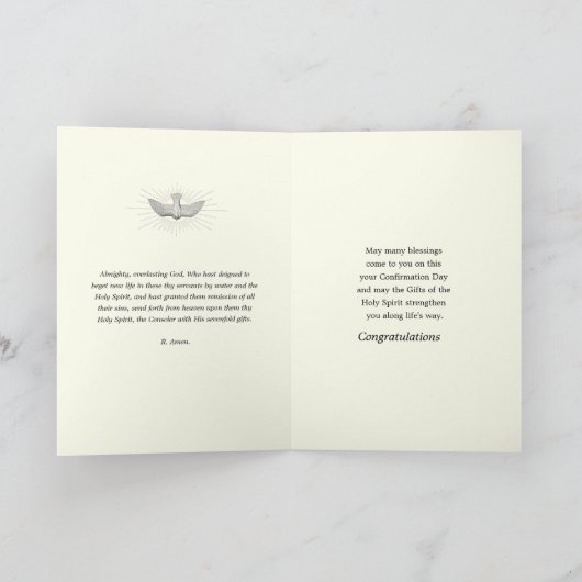 Bevestiging Heilige Geest Maagd Maria Gebed Kaart (Binnen)