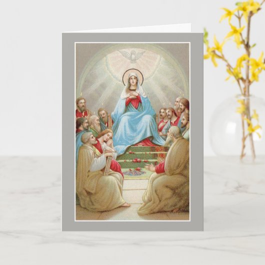 Bevestiging Heilige Geest Maagd Mary Apostles Kaart (Gele Bloem)