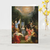 Bevestiging Heilige Geest Maagd Mary Apostles Kaart (Gele Bloem)