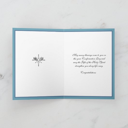 Bevestiging Heilige Geest Wolken Rays Dove Kaart (Binnen)