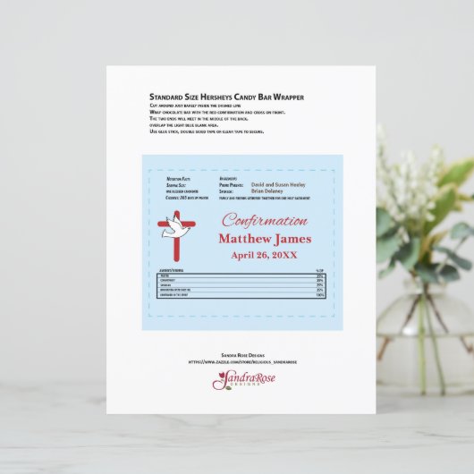 Bevestiging Hershey Snoep Bar Wrapper Rode Kruis (Staand voorkant)