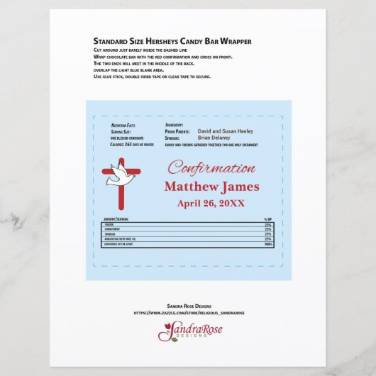 Bevestiging Hershey Snoep Bar Wrapper Rode Kruis (Voorkant)