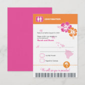 Bevestiging instapkaart Hawaii Wedding RSVP (Voorkant / Achterkant)