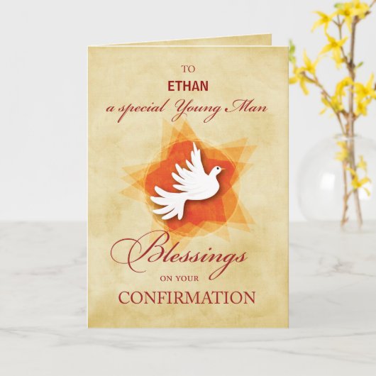 Bevestiging jonge Man Gefeliciteerd Kaart (Gele Bloem)