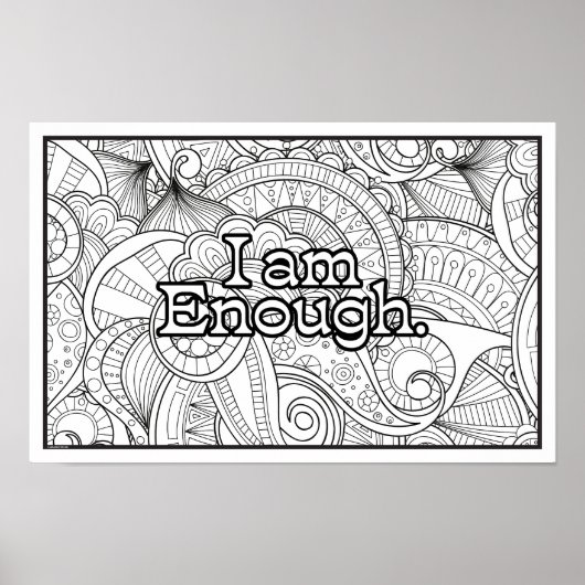 Bevestiging Kleurend Poster - ik ben genoeg (Voorkant)