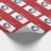 Bevestiging Kleurrijke Duif op Rode Achtergrond Cadeaupapier (Hoek)