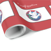 Bevestiging Kleurrijke Duif op Rode Achtergrond Cadeaupapier (Rol Hoek)