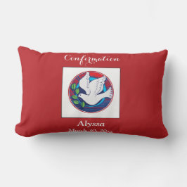 Bevestiging Kleurrijke Duif op Rode Achtergrond Kussen