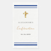 Bevestiging koninklijk blauw, blanke jongen servet (Voorkant)