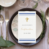 Bevestiging koninklijk blauw, blanke jongen servet