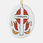 Bevestiging Kruis en ontvlammen Keramisch Ornament (Rechts)
