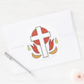 Bevestiging Kruis en ontvlammen Ronde Sticker (Envelop)