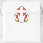 Bevestiging Kruis en ontvlammen Ronde Sticker (Tas)