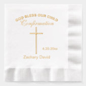 Bevestiging kruisnaam folie servetten (Voorkant)