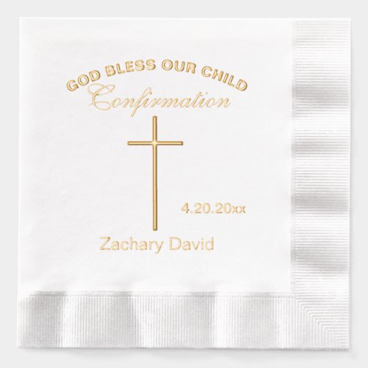 Bevestiging kruisnaam folie servetten (Voorkant)