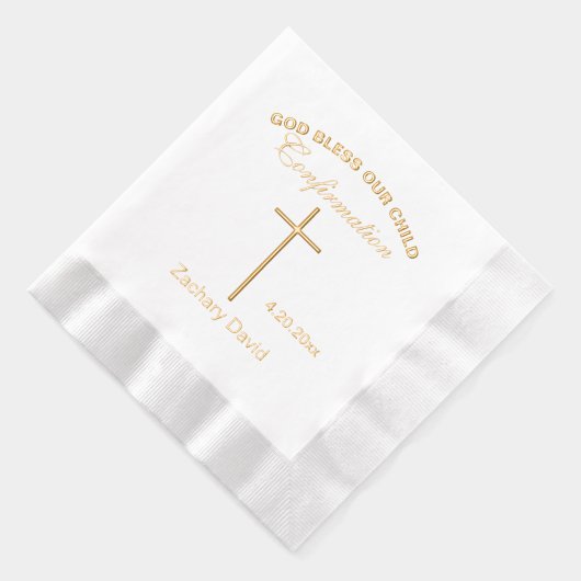 Bevestiging kruisnaam folie servetten (Rechts)