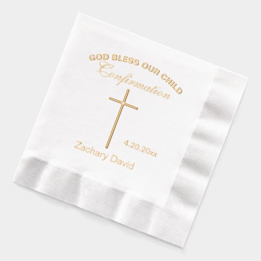 Bevestiging kruisnaam folie servetten (Links)