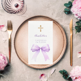 Bevestiging lavendel lint kruis meisje servet