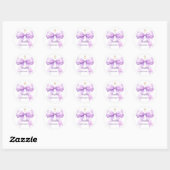 Bevestiging lavendel lint meisje kruis ronde sticker (Vel)