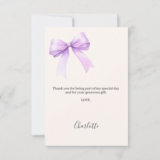 Bevestiging lavendelboog fotocrème bedankkaart (Achterkant)