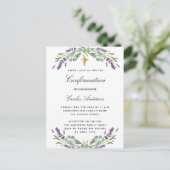 Bevestiging lavender eucalyptus violet meel uitnodiging briefkaart (Staand voorkant)
