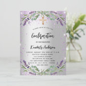 Bevestiging lavender Silver violet girl luxe Kaart (Staand voorkant)